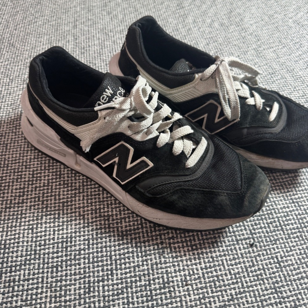 New Balance 997 Sport Made in USA Black White Suede Sneakers M997SBW Mens 10.5